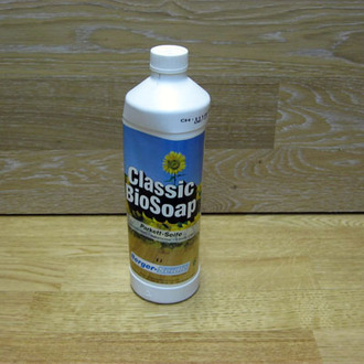 Профессиональное средство для очистки и ухода за паркетными полами, покрытыми маслом Бергер БиоСоп (Berger Classic Bio Soap).  Германия. Бутыль 1 л.